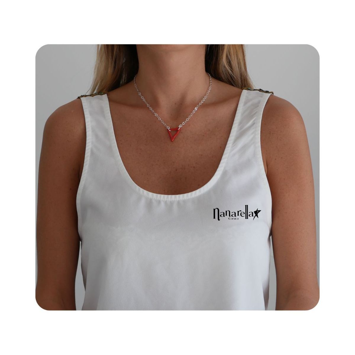 Ras de cou chaine fine avec Corail Fixings and fastenings - 2 Ras de cou chaine fine avec Corail Fixings and fastenings - 2