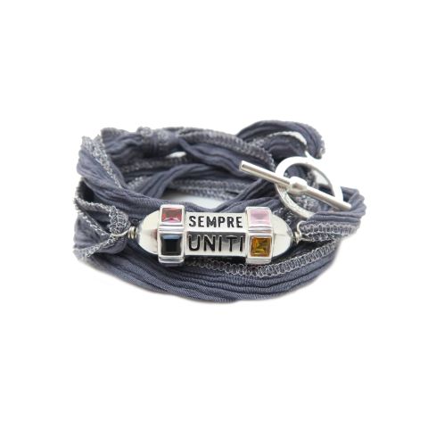 Bracelet soie Talisman "Sempre Uniti Bella Vita" Accueil - 1 2