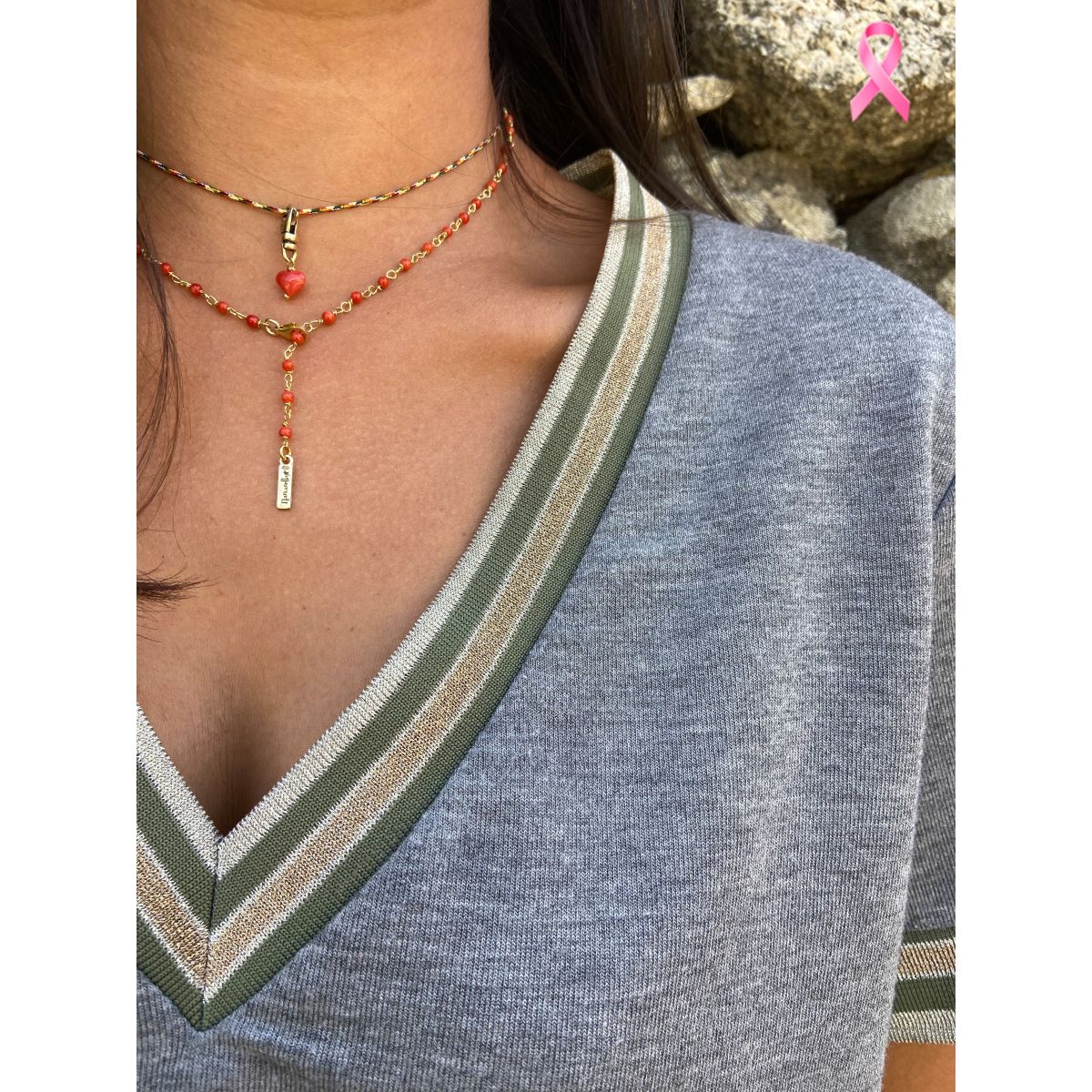 Le Ras de Cou fines boules de Corail Fixings and fastenings - 8 Le Ras de Cou fines boules de Corail Fixings and fastenings - 8