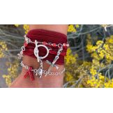 Bracelet chaîne fine avec morceau de corail Corail - 2