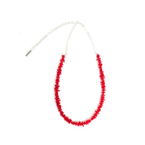 Ras de cou chaîne fine brins de corail Fixings and fastenings - 5 2