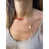 Ras de cou chaîne fine brins de corail Les Accroches Charms - 11