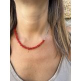 Ras de cou chaîne fine brins de corail Les Accroches Charms - 4