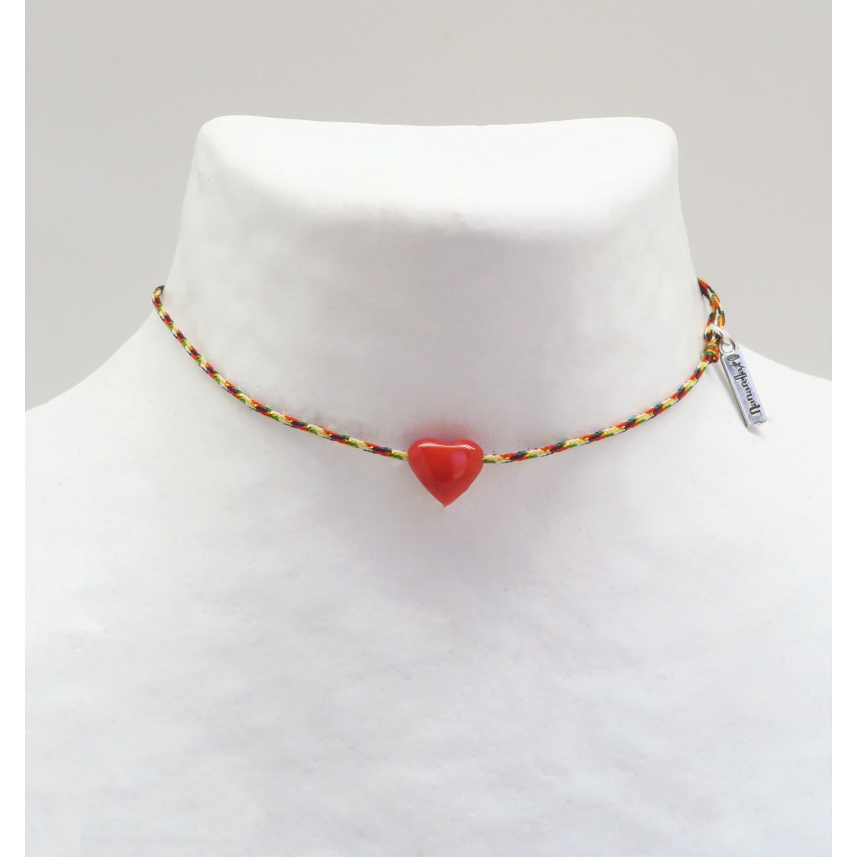 Ras de cou coeur en corail Corail - 3