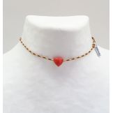 Ras de cou coeur en corail Corail - 3