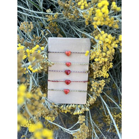 Grand coeur en corail Bracelet  - 1 2
