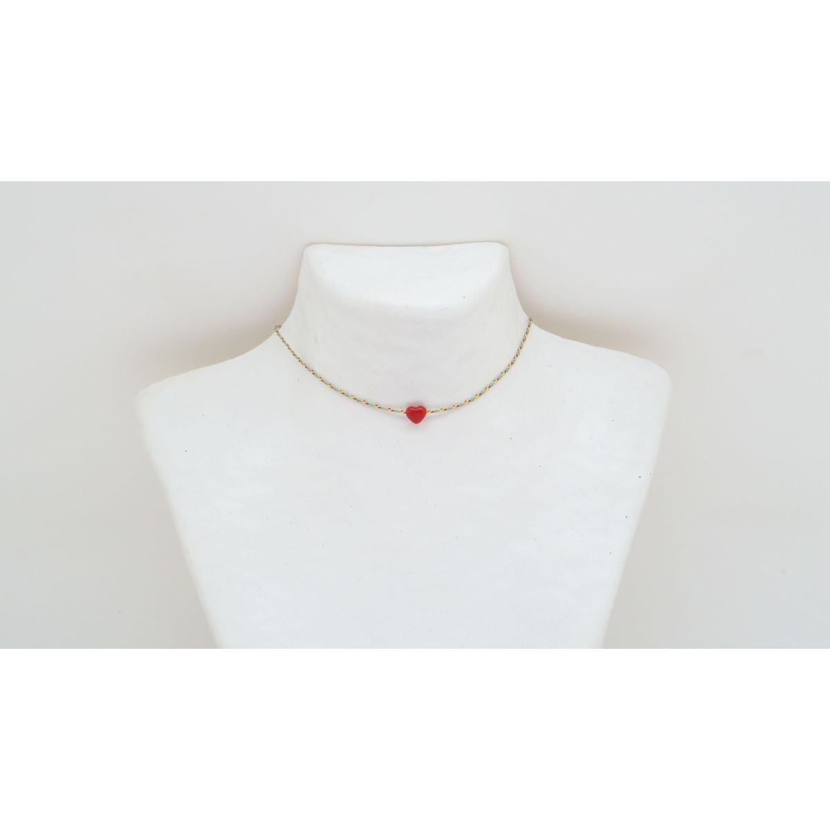 Ras de cou coeur en corail Corail - 5