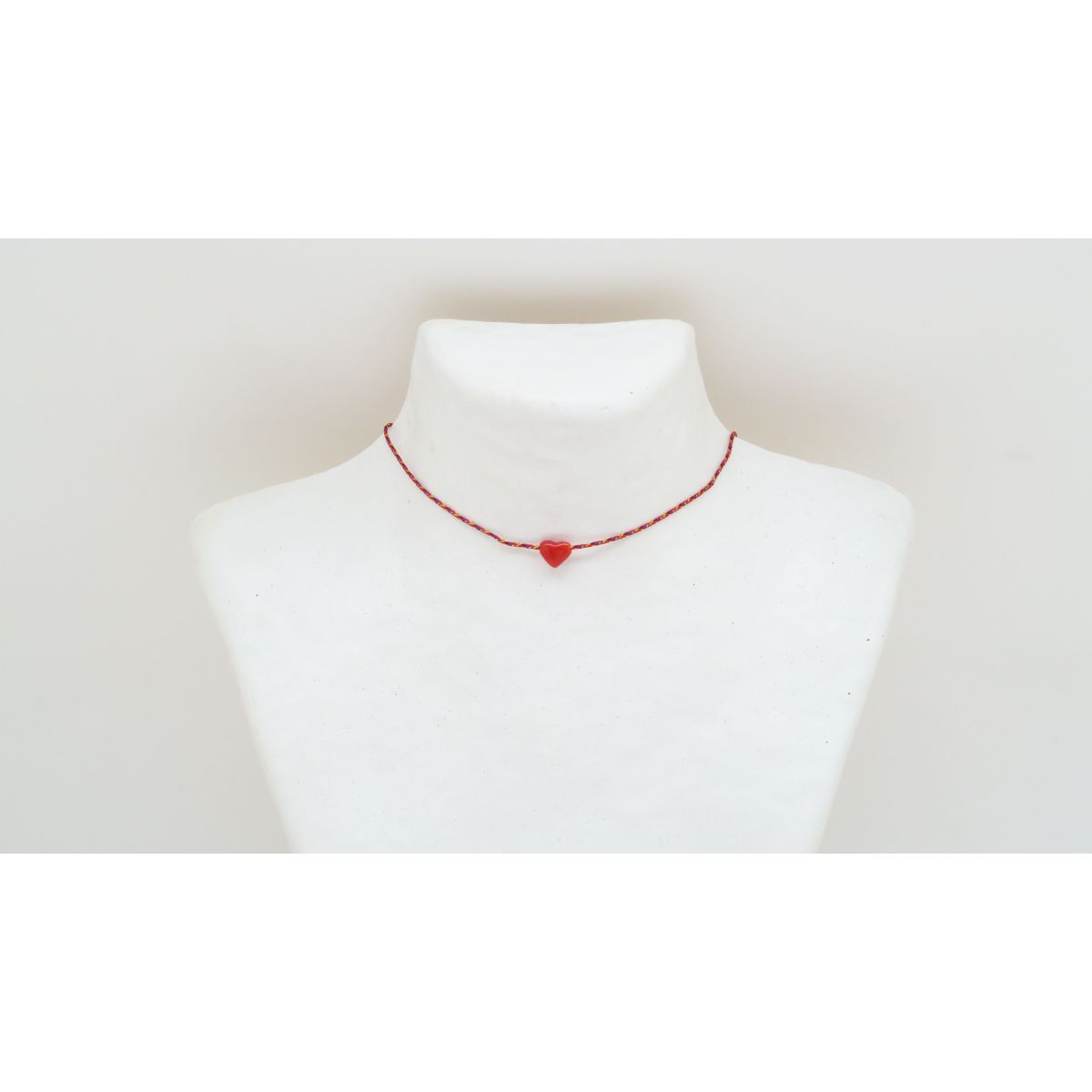 Ras de cou coeur en corail Corail - 6