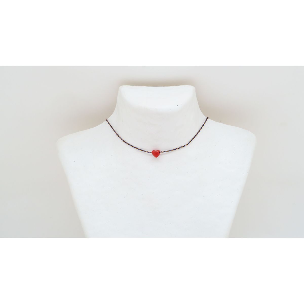 Ras de cou coeur en corail Corail - 7