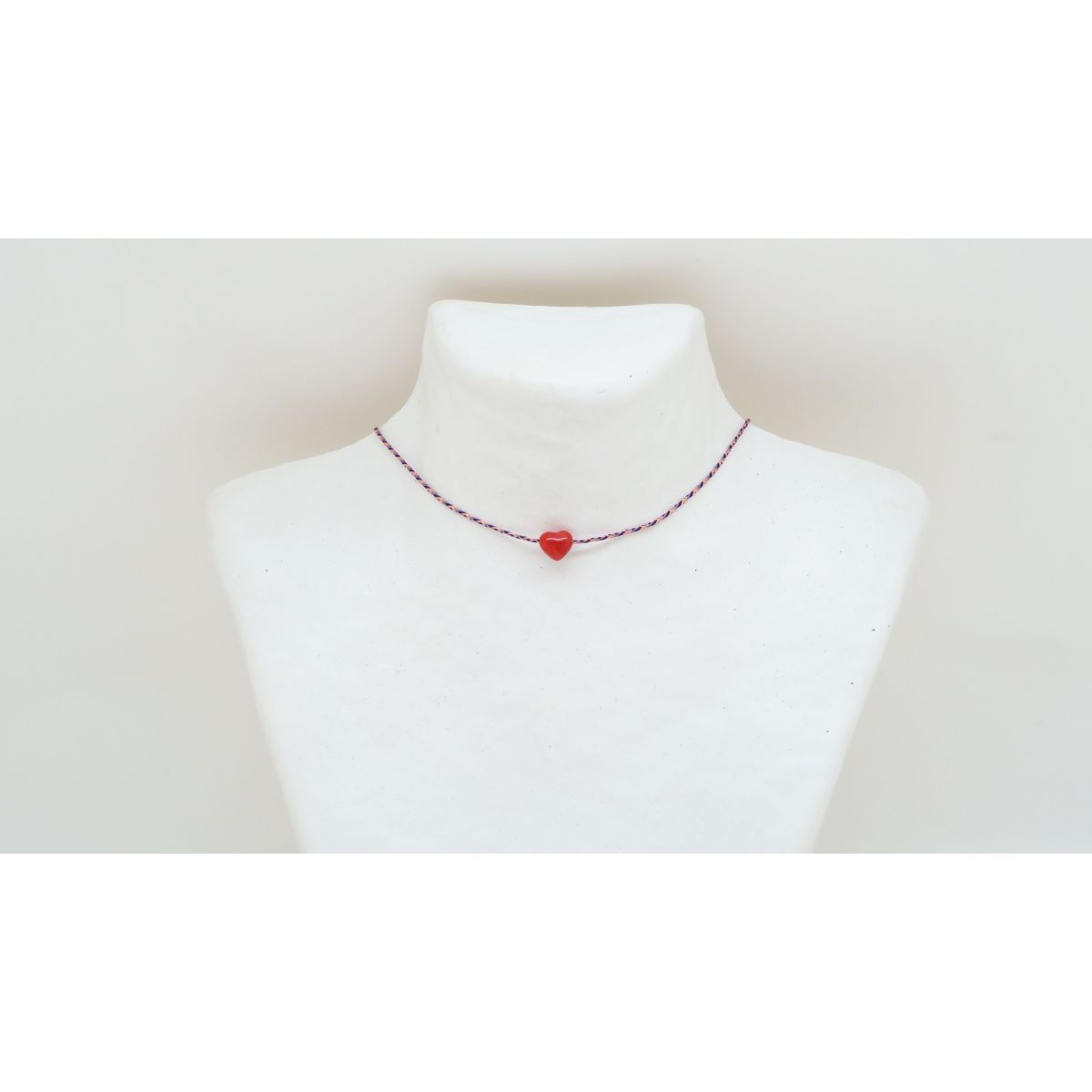 Ras de cou coeur en corail Corail - 8