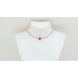 Ras de cou coeur en corail Corail - 8