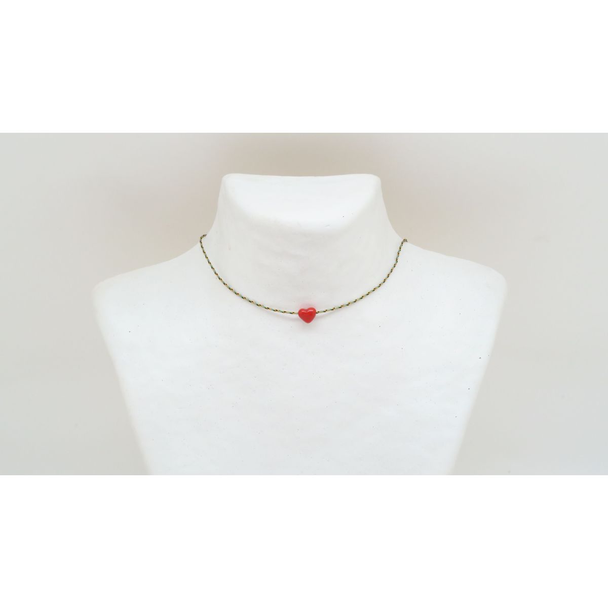 Ras de cou coeur en corail Corail - 9