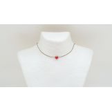 Ras de cou coeur en corail Corail - 9