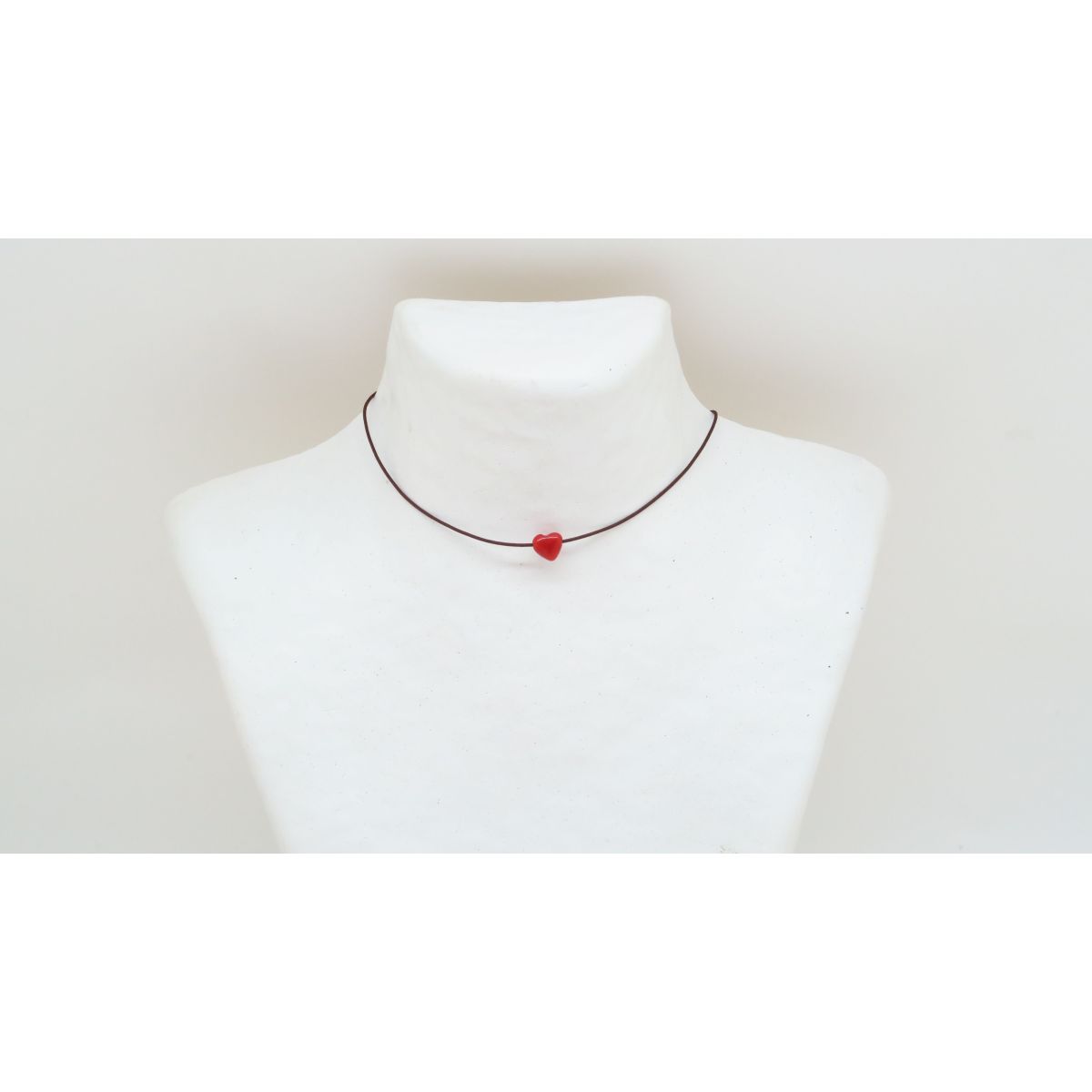 Ras de cou coeur en corail Corail - 11