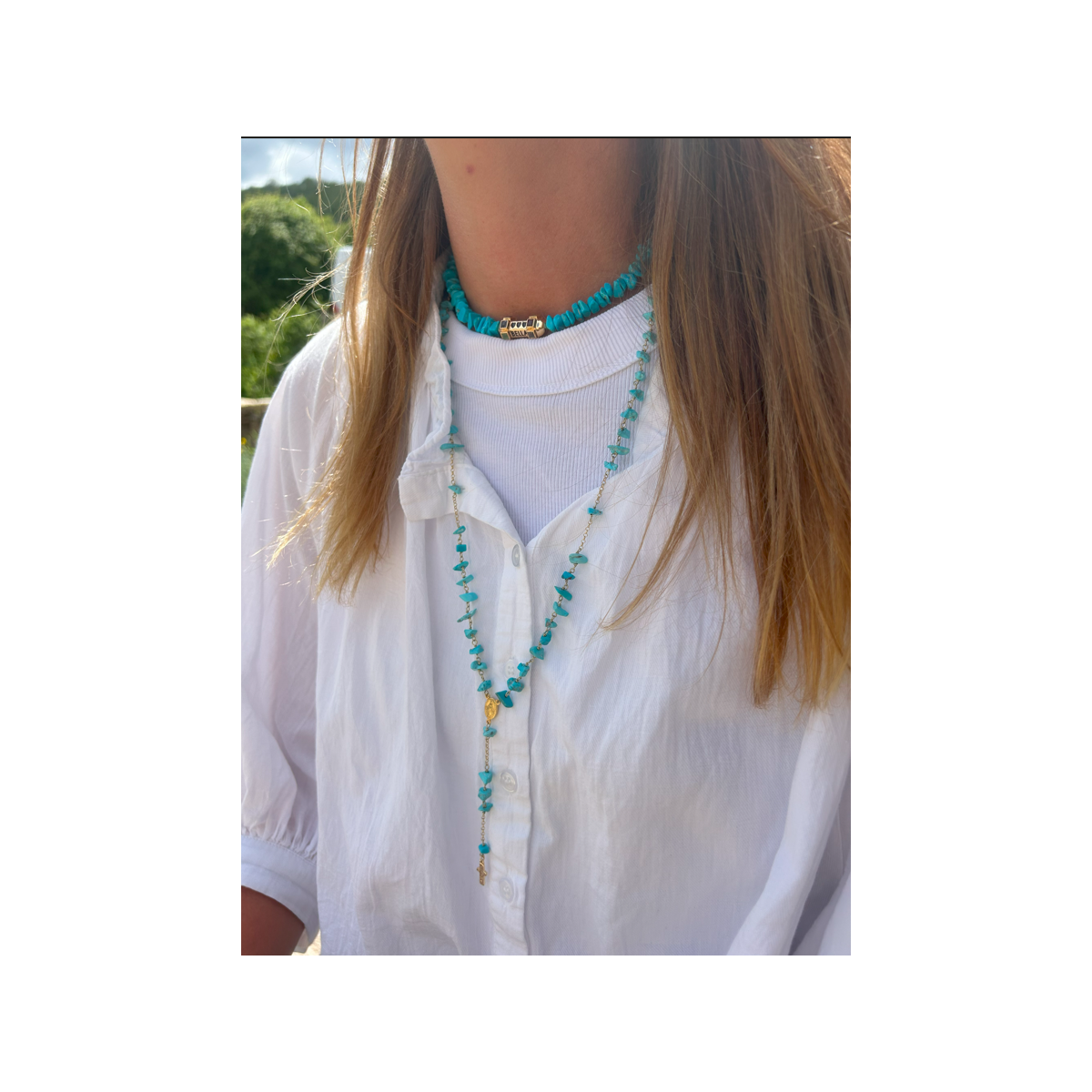 Ras de cou talisman en turquoise  "Sempre Uniti Bella Vita" I Missaghji - 3