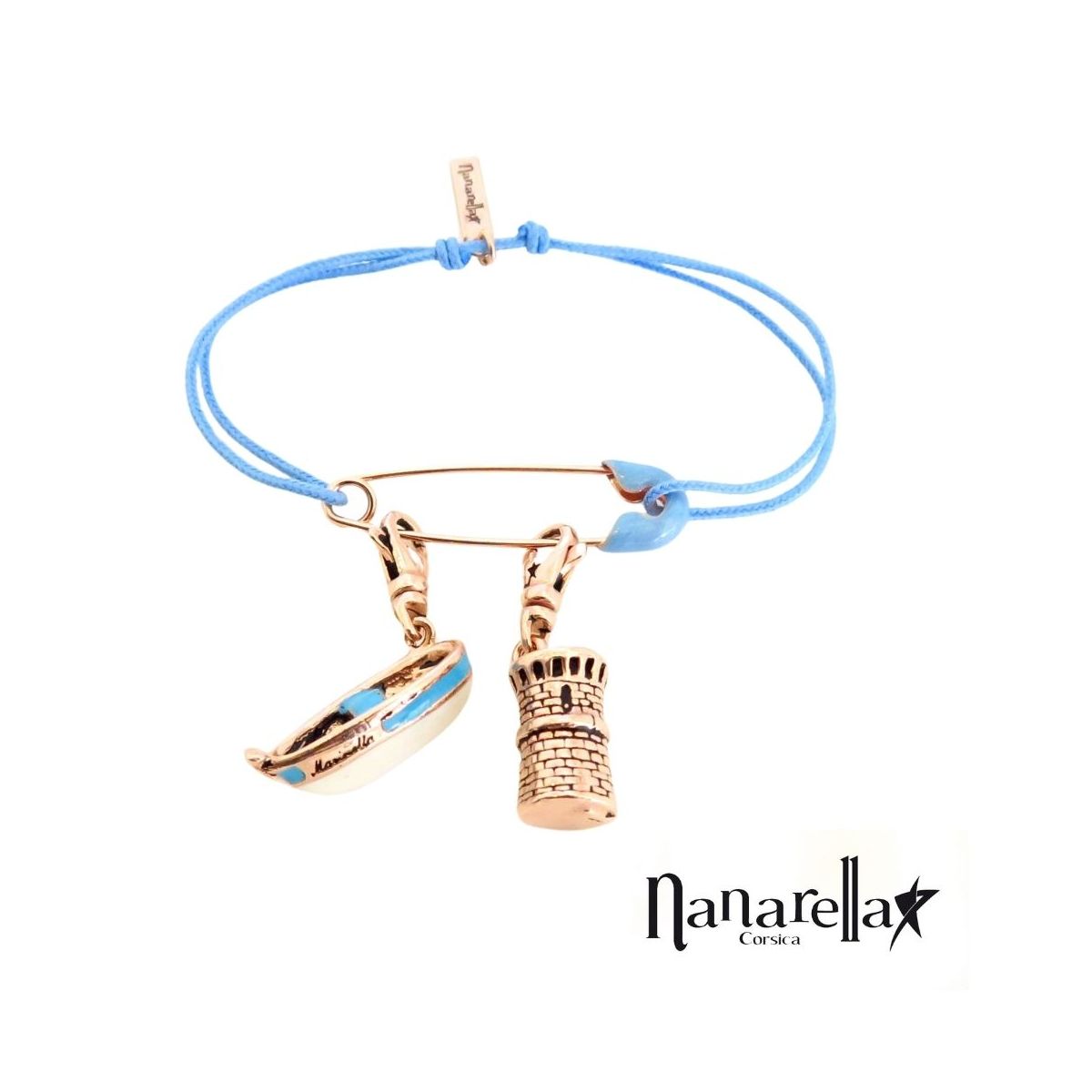 Bracelet épingle à nourrice émaillée rose Bracelet épingle à nourrice émaillée rose