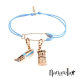 Bracelet épingle à nourrice émaillée rose