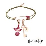 Bracelet épingle à nourrice émaillée rose