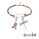 Bracelet épingle à nourrice émaillée rose