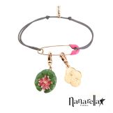 Bracelet épingle à nourrice émaillée rose