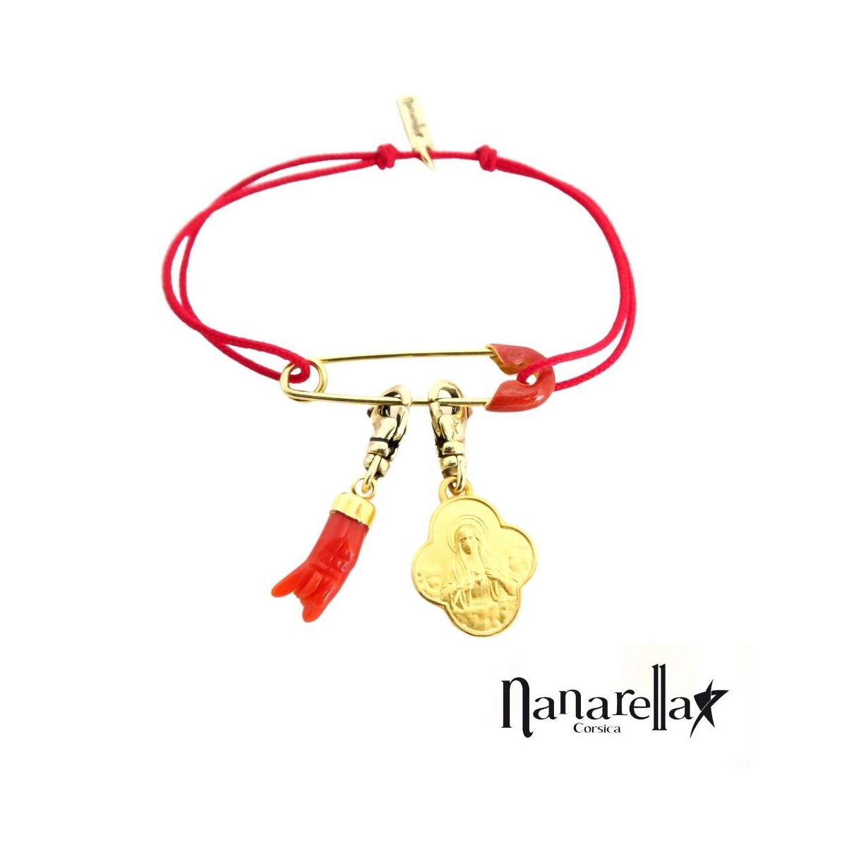 Bracelet épingle à nourrice émaillée dorée