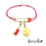 Bracelet épingle à nourrice émaillée dorée