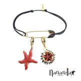 Bracelet épingle à nourrice émaillée dorée