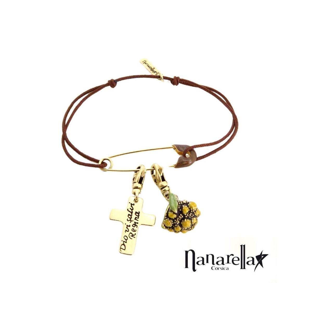 Bracelet épingle à nourrice émaillée dorée