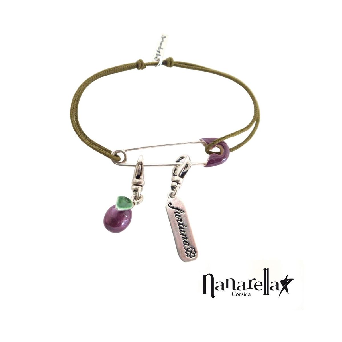 Bracelet épingle à nourrice émaillée argent Bracelet épingle à nourrice émaillée argent