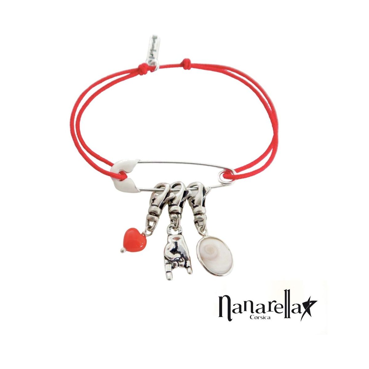 Bracelet épingle à nourrice émaillée argent Bracelet épingle à nourrice émaillée argent