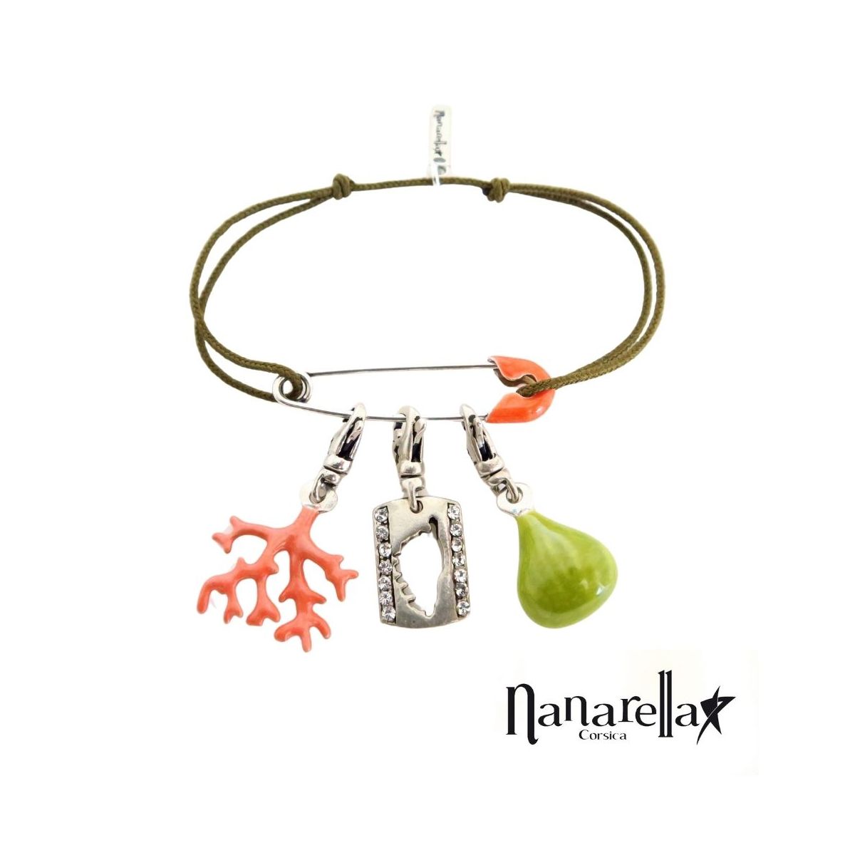 Bracelet épingle à nourrice émaillée argent Bracelet épingle à nourrice émaillée argent