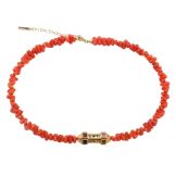Ras de cou en corail orange "Sempre Uniti Bella Vita"