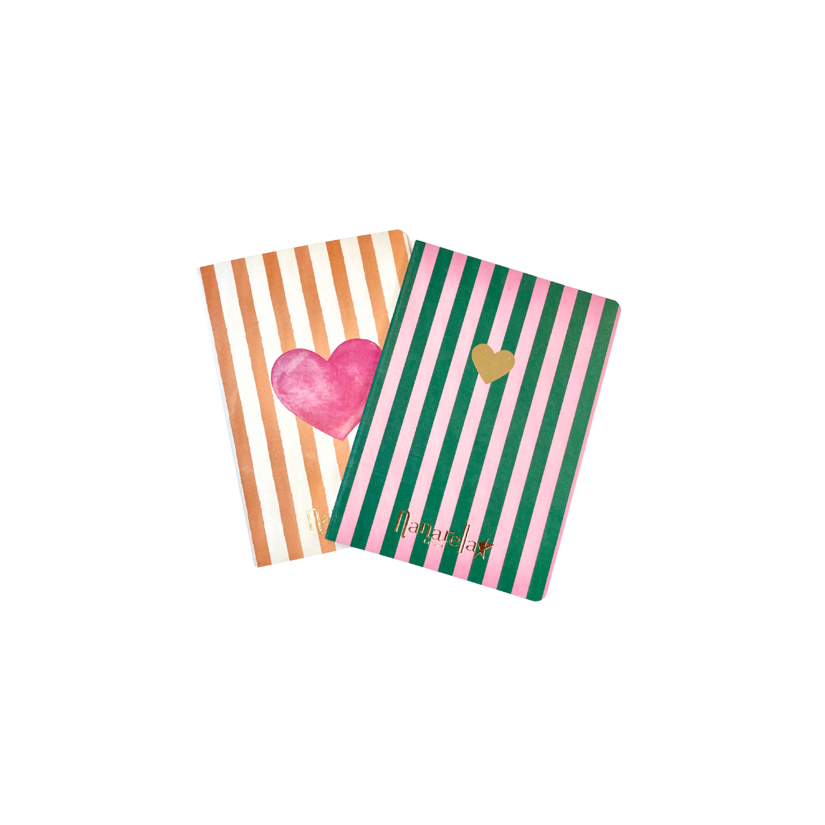 Cahier "Coeur" orange et blanc