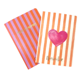 Cahier "Per sempre" orange et rose