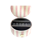 Boîte à bijoux ronde "Nanarella" rose et blanche