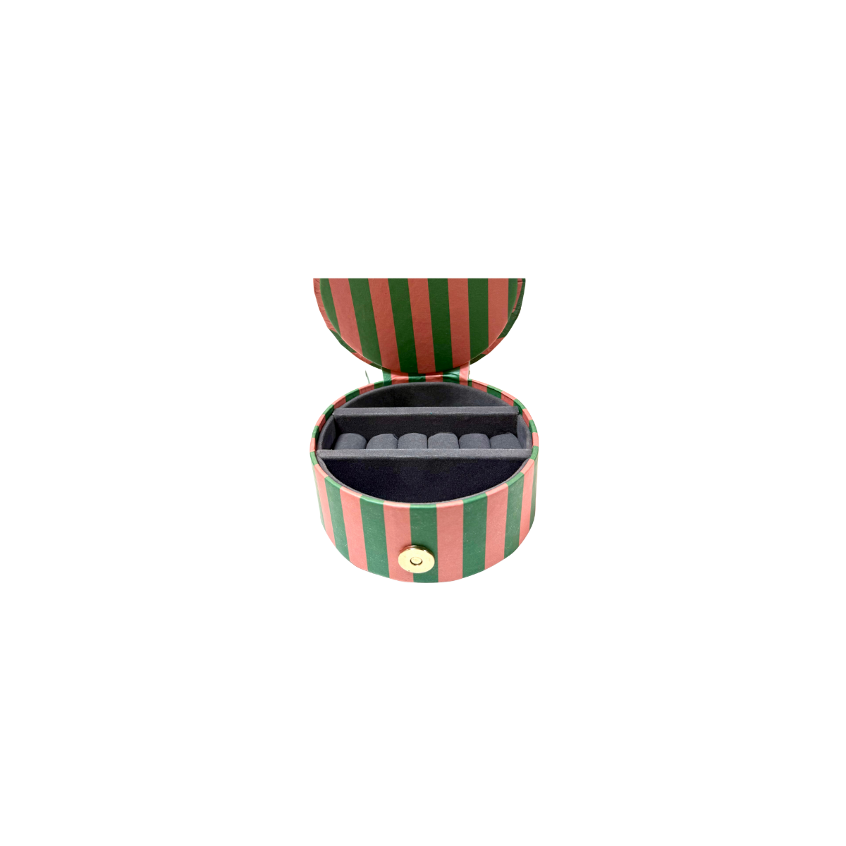 Boîte à bijoux ronde "Nanarella" rose et verte