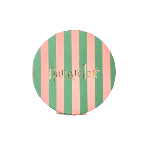 Boîte à bijoux ronde "Nanarella" rose et verte