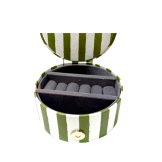 Boîte à bijoux ronde "Nanarella" verte et blanche