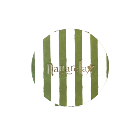 Boîte à bijoux ronde "Nanarella" verte et blanche