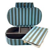 Grande boîte à bijoux "Nanarella" bleue et kaki