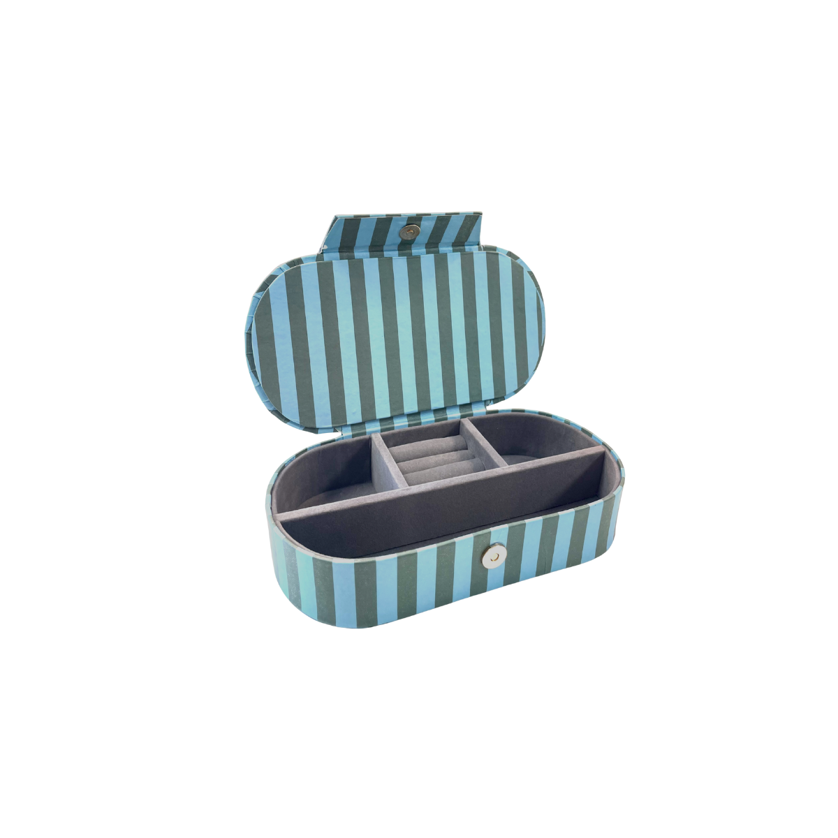 Grande boîte à bijoux "Nanarella" bleue et kaki