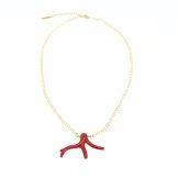 Ras de cou chaine fine avec grande branche de corail