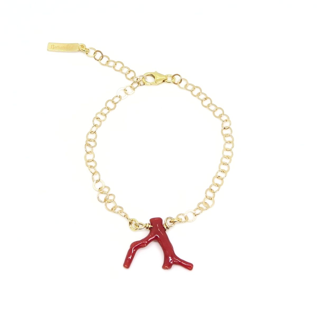 Le Bracelet chaîne fine avec branche de Corail