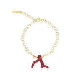 Le Bracelet chaîne fine avec branche de Corail