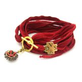 Le Bracelet en Soie avec croix DVSR Dio Vi Salvi Regina - 5