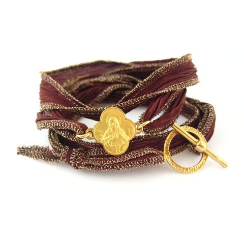 Bracelet en soie Vierge au Sacré Coeur Fixings and fastenings - 20 2