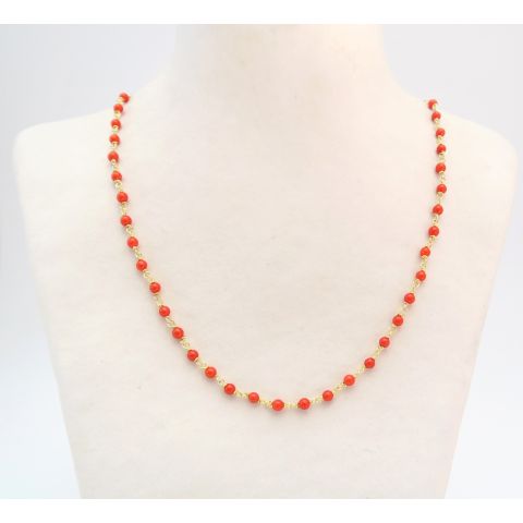 Le Ras de Cou fines boules de Corail Les Accroches Charms - 3 2